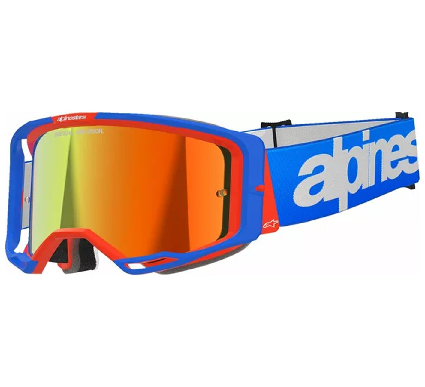 Alpinestars 2025 Goggles Vision 8 Wordmark Blue Orange Mirror Red